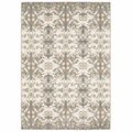 Palacedesigns 9 x 12 ft. Ivory Gray Abstract Ikat Indoor Area Rug PA2627530